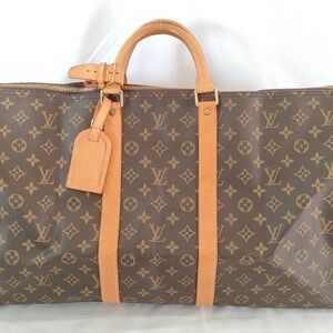 Louis Vuitton Brown Monogram keepall boston luggage